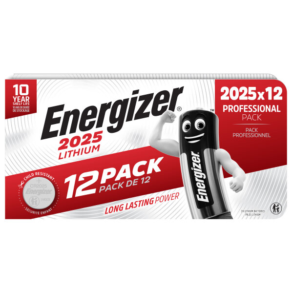 ENERGIZER® CR2025 Lithium Batteries 3V 12 Batterien