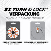 ENERGIZER® Hörgerätebatterie Zinc-Air Turn & Lock (675)  blau 4 Stück