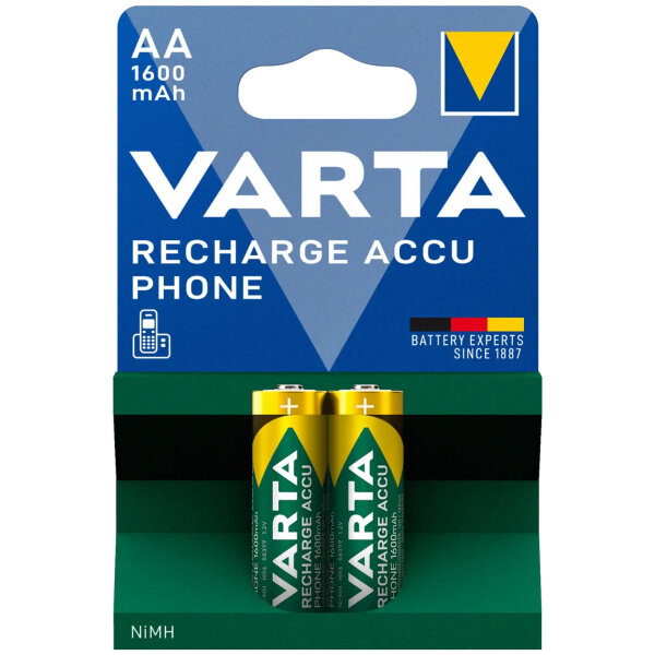 VARTA® NiMH Recharge Accu Phone AA 1600 mAh 2er Blister