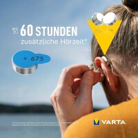 VARTA® Hörgerätebatterie Hearing Aid Batteries 675 (blau) Blister 6