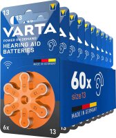 60x VARTA® Hörgerätebatterie Hearing Aid...