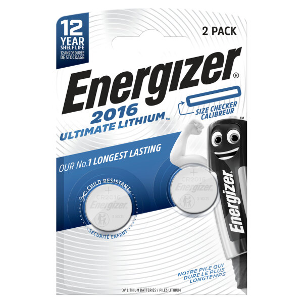 ENERGIZER® CR2016 Ultimate Lithium Batteries 3V 2er Blister