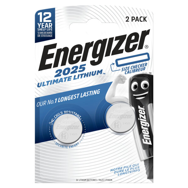ENERGIZER® CR2025 Ultimate Lithium Batteries 3V 2er Blister
