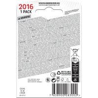 ENERGIZER® CR2016 Lithium Batteries 3V 1er Blister