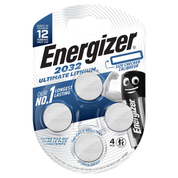 ENERGIZER® CR2032 Ultimate Lithium Batteries 3V 4er Blister
