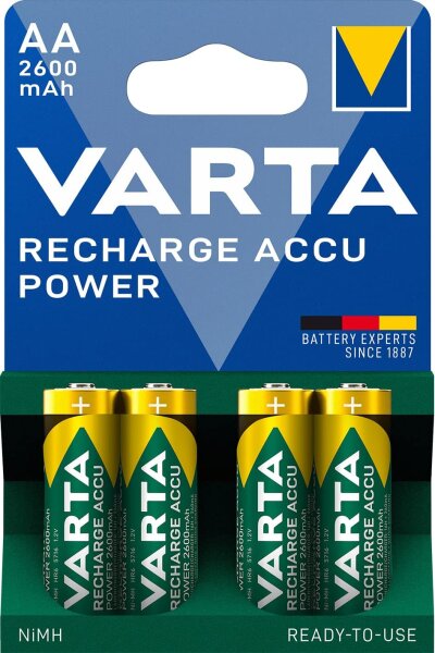 VARTA® NiMH Recharge Power Akku AA 2600mAh 4er Blister