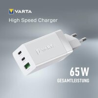 VARTA High Speed Charger Ladeadapter 65W 3 USB...